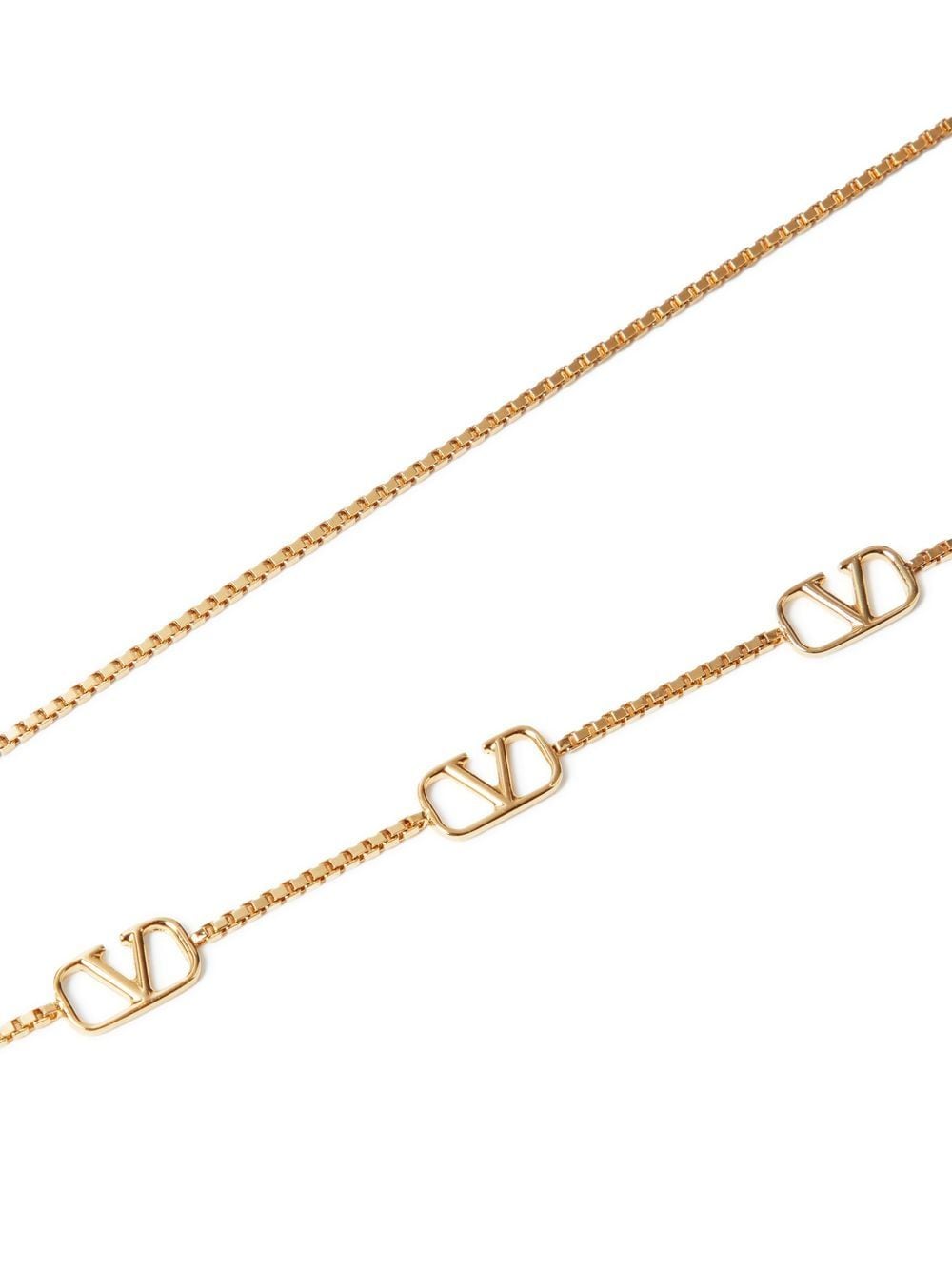 Shop Valentino Vlogo Charm Necklace In Gold