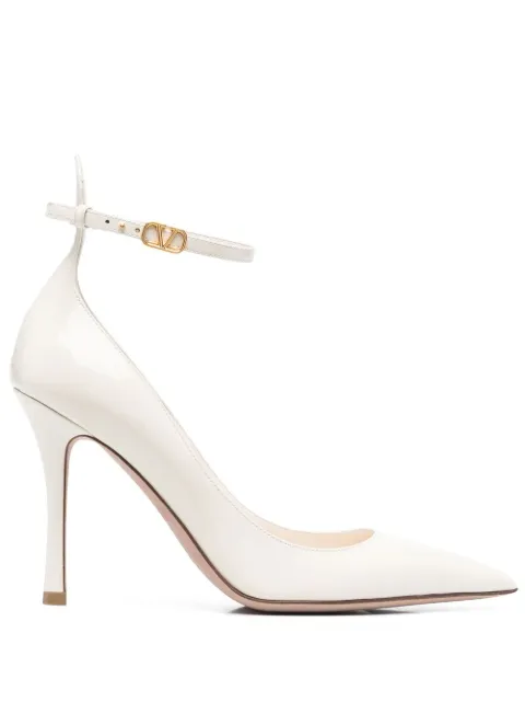 Valentino Garavani 100mm Tan-Go leather pumps