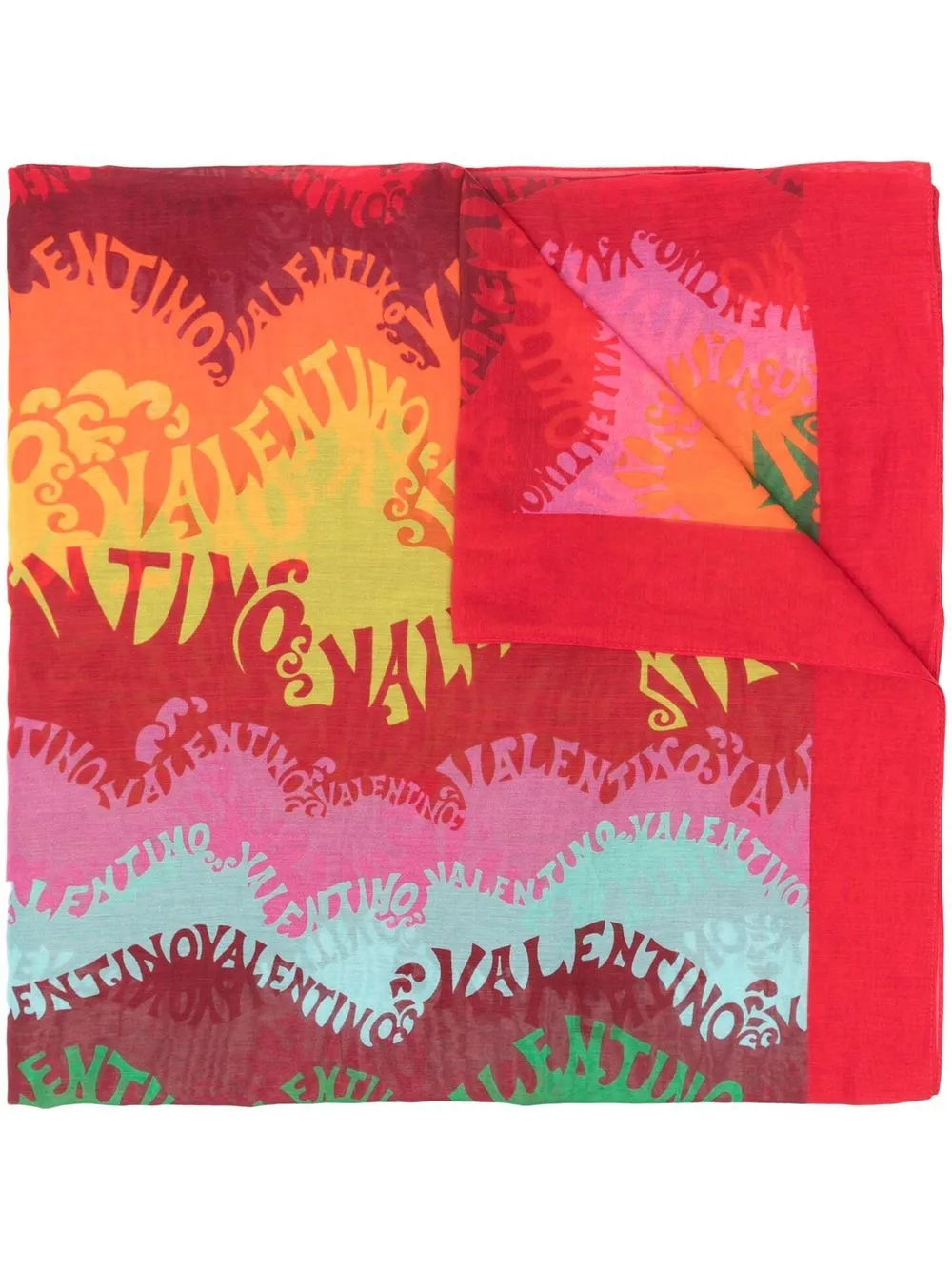 Valentino Garavani ロゴ スカーフ - レッド