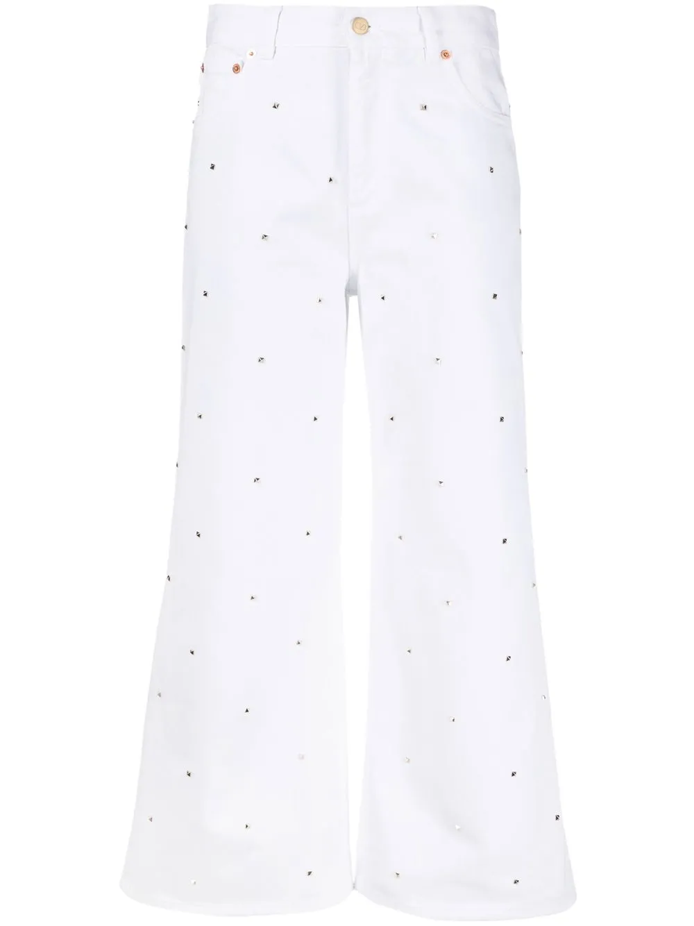 

Valentino stud-embellished cropped jeans - White