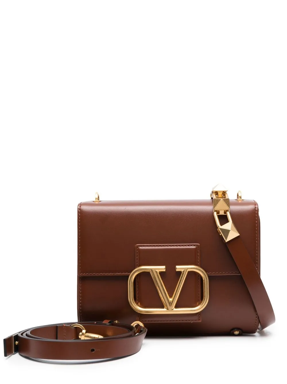 バッグ VALENTINO GARAVANI shoulder bag leather Valentino Garavani Stud Sign Leather Shoulder Bag | Brown | FARFETCH