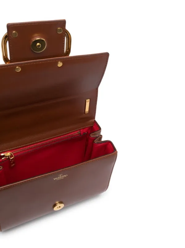 Valentino Garavani Stud Sign Leather Shoulder Bag | Brown | FARFETCH