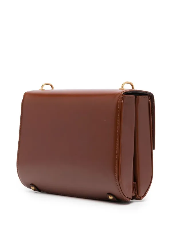 Valentino Garavani Stud Sign Leather Shoulder Bag | Brown | FARFETCH