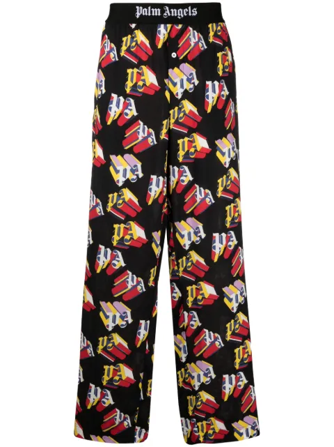 Palm Angels pantalon droit à logo imprimé