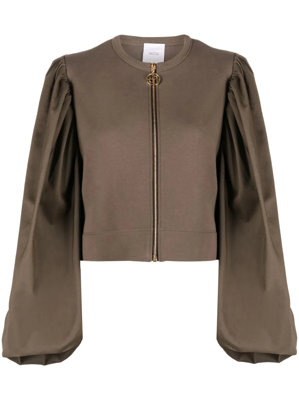 Patou Zip-up Puff Sleeve Jacket In Green | ModeSens