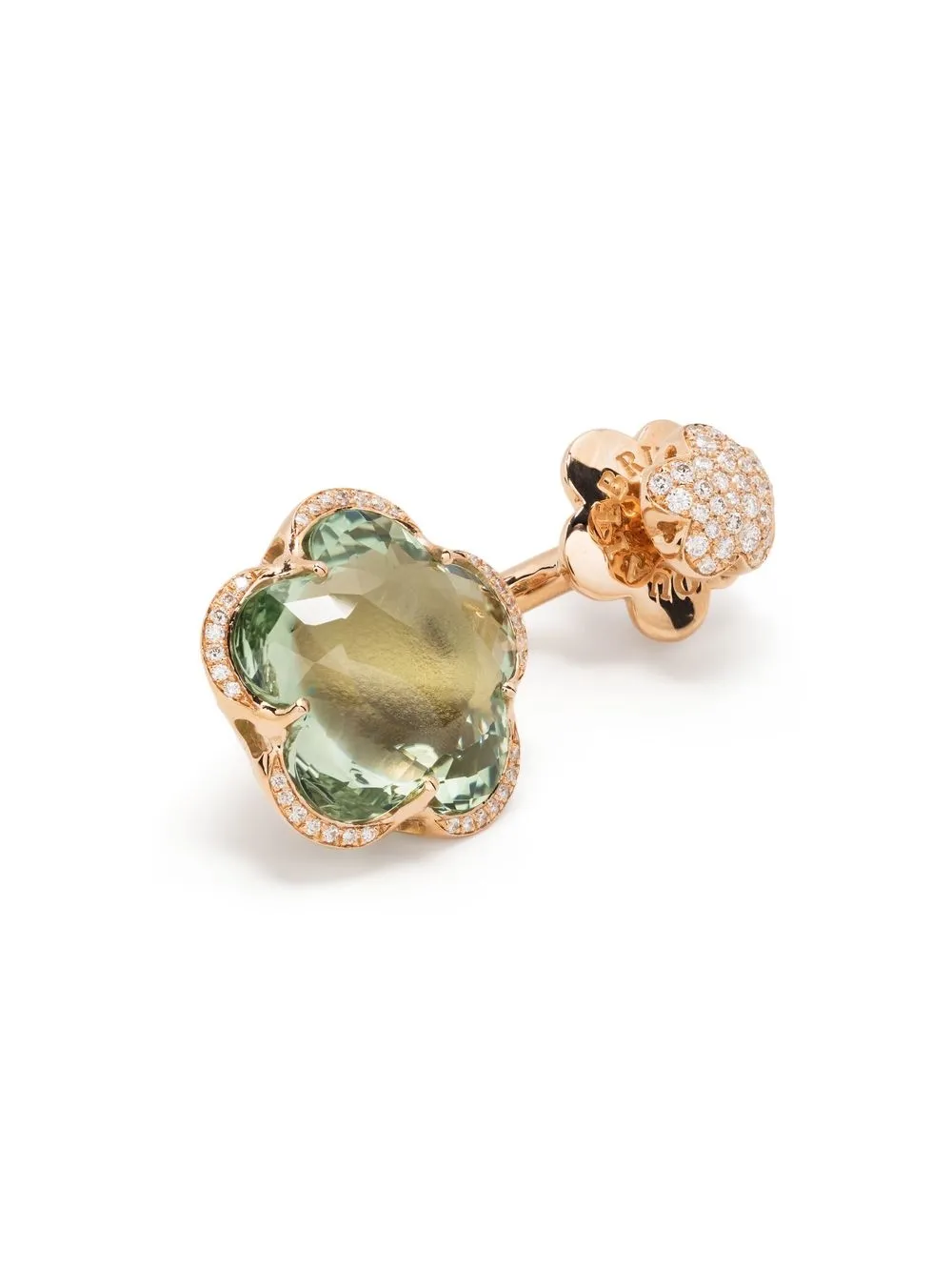  Pasquale Bruni Boucles D'oreilles Ton Joli En Or Rose 18ct Serties De Prasiolite Et Pavées De Diamants 