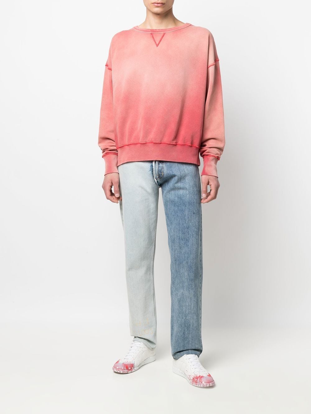 faded-effect cotton sweatshirt