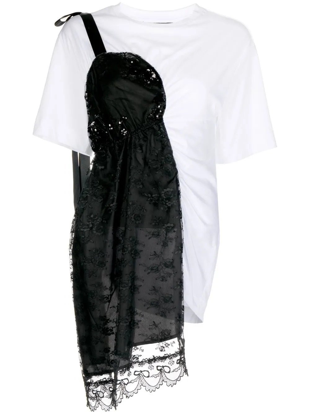 

Simone Rocha playera con panel de lentejuelas - Negro