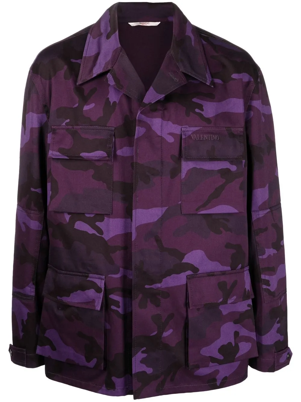 

Valentino chamarra con estampado militar - Morado