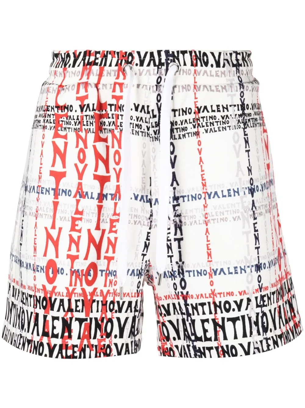 

Valentino all-over logo-print track shorts - White