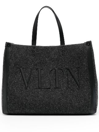 Valentino Garavani VLTN Shopper Felt Tote Bag | Grey | FARFETCH