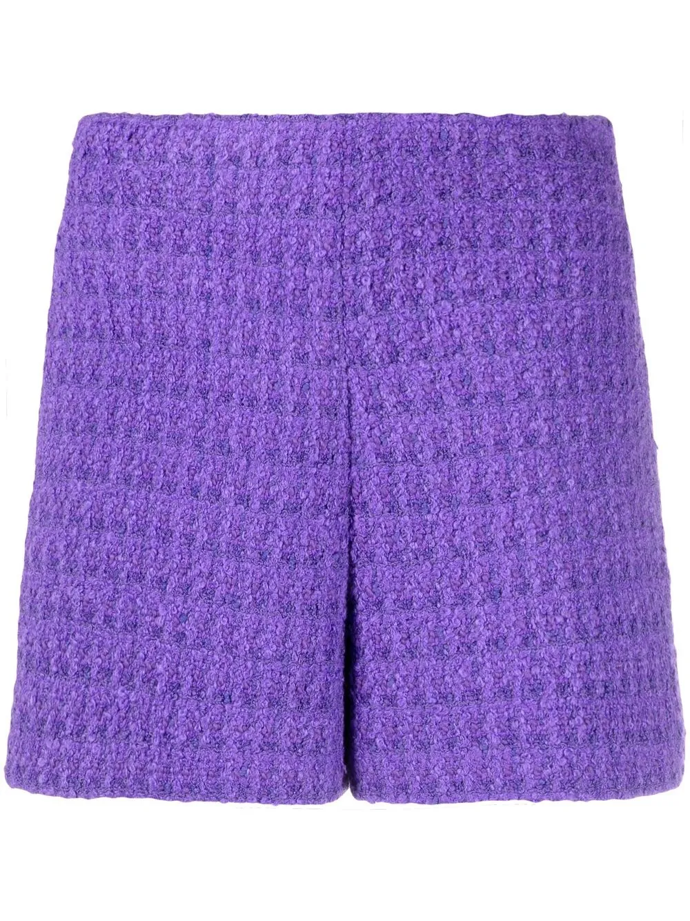 

Valentino shorts de bouclé de tiro alto - Morado