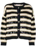 Valentino Garavani Rockstud sequinned cardigan - Neutrals