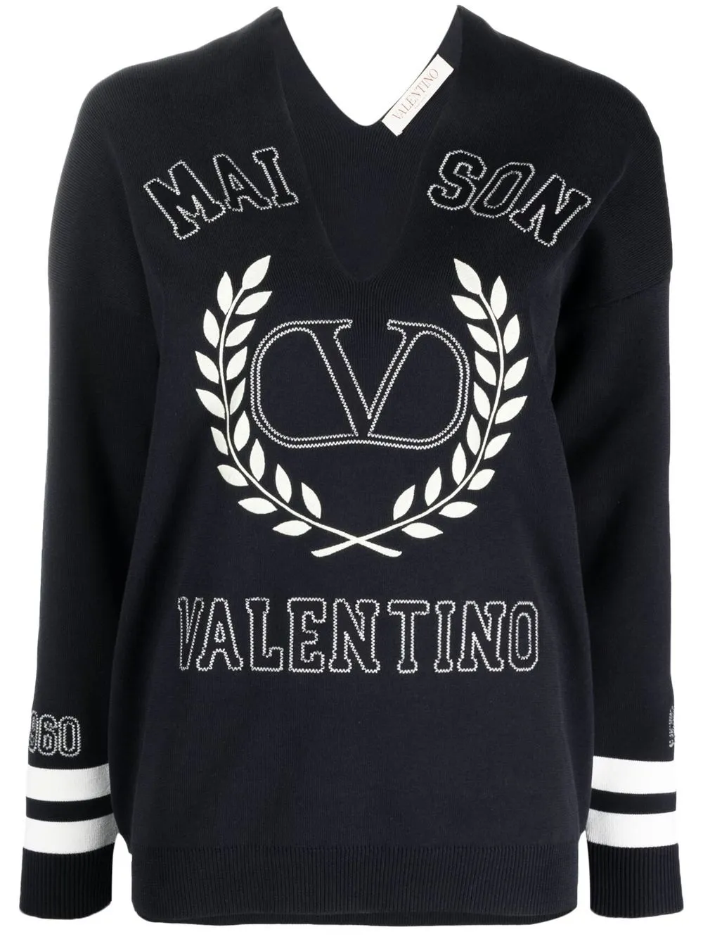 

Valentino suéter con logo bordado - Azul