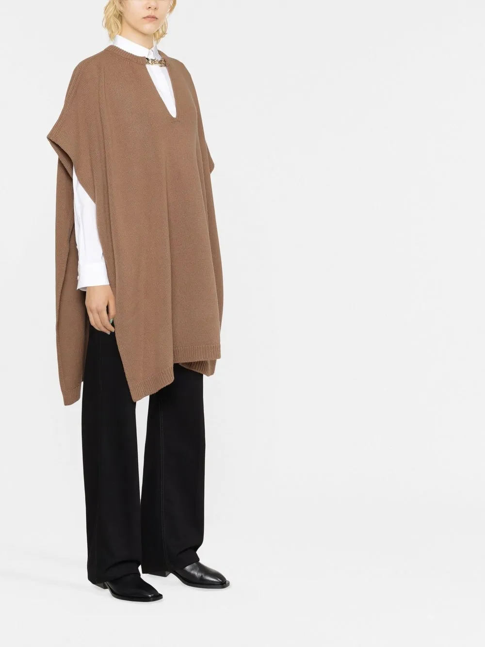  Valentino Garavani Vlogo Chain Cape - Brown 