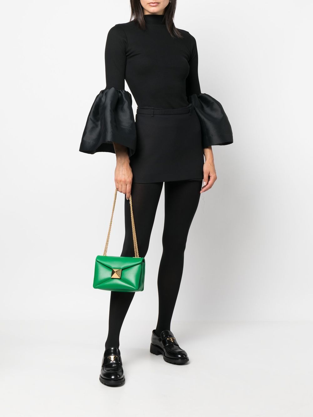 One Stud Mini Leather Crossbody Bag in Green - Valentino Garavani