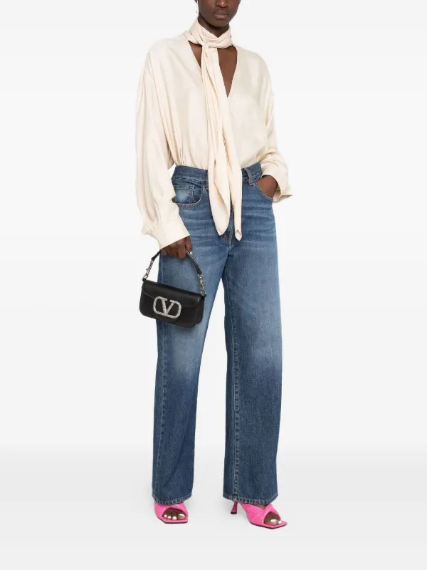 Valentino Garavani Small Locò Shoulder Bag | Black | FARFETCH