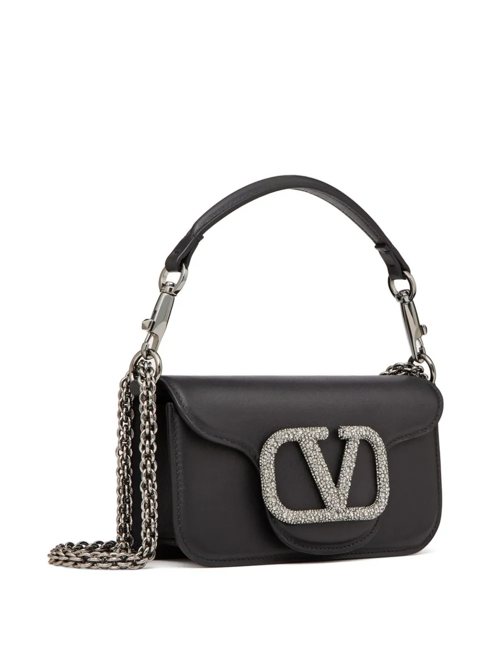 Valentino Garavani Small Locò Shoulder Bag | Black | FARFETCH