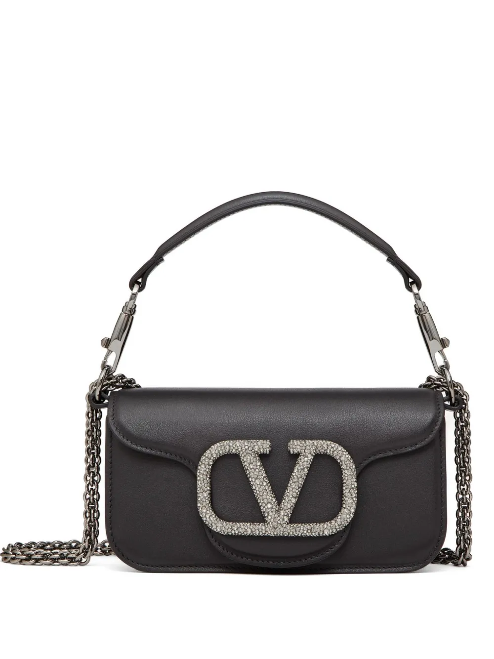 Valentino Kleine Locò Schultertasche in Schwarz