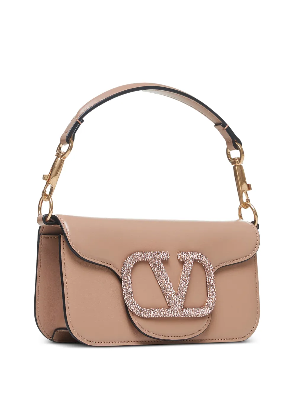 Valentino Garavani Locò Small Shoulder Bag With Jewel Logo | Pink