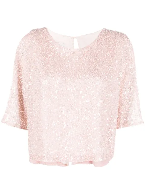 Fely Campo blusa bordada con lentejuelas