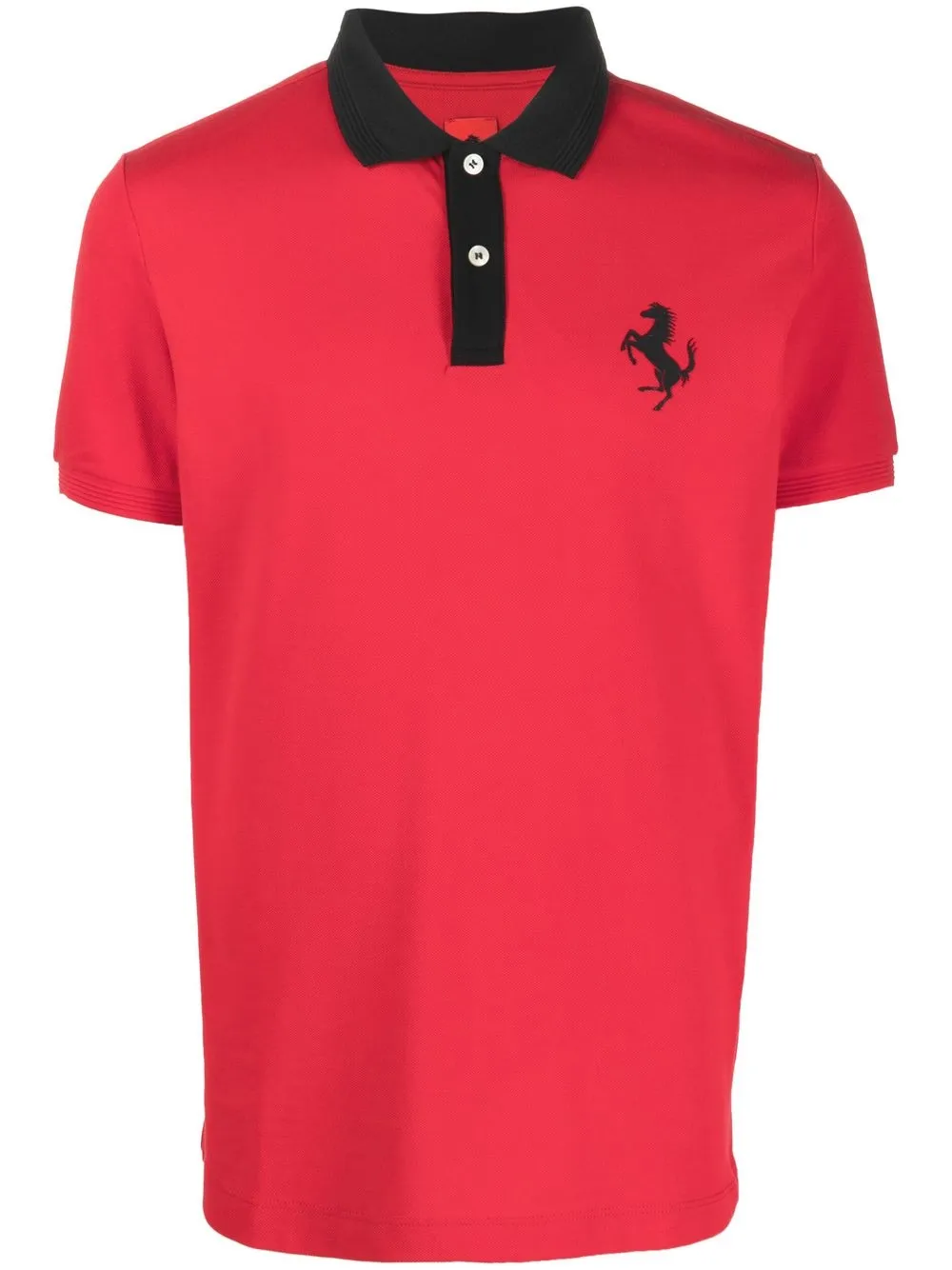 

Ferrari logo-print cotton polo shirt - Red