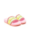 Marc Jacobs Kids logo-print slides - Pink