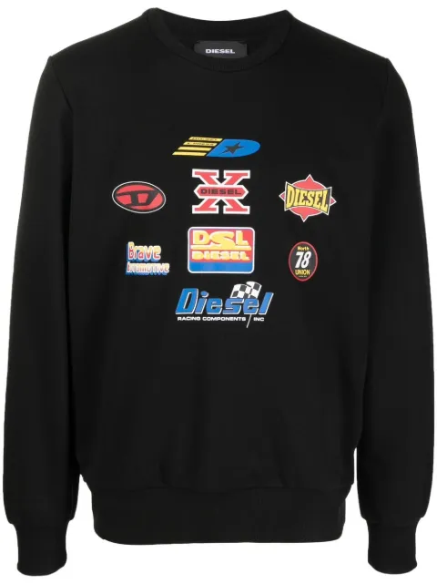 Diesel logo-patch crew-neck sweatshirt