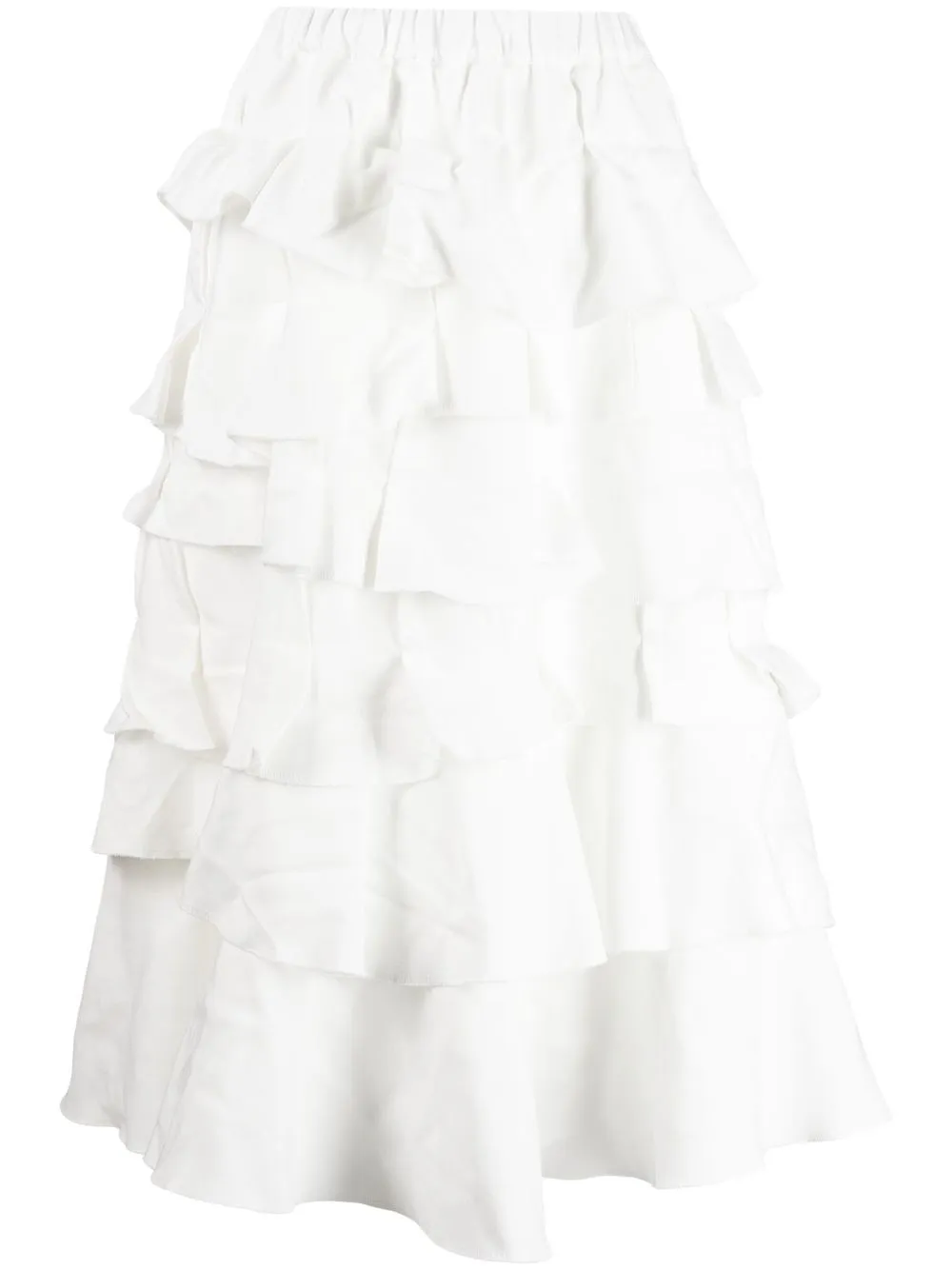 

Comme Des Garçons Comme Des Garçons falda midi con volantes - Blanco