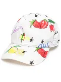 MSGM graphic-print logo-embroidered cap - White