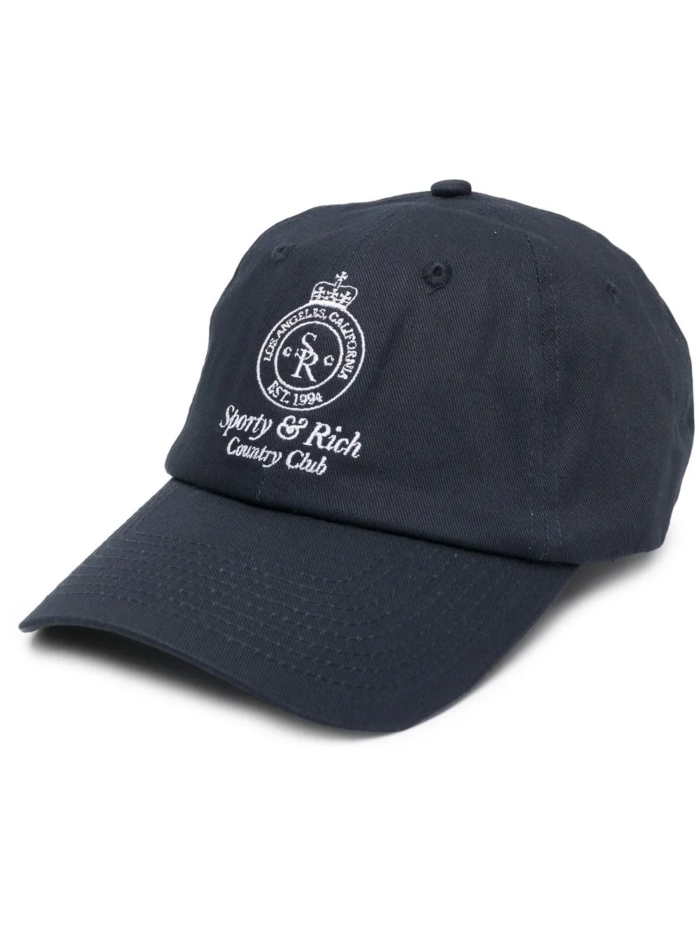 SPORTY AND RICH EMBROIDERED-LOGO COTTON CAP