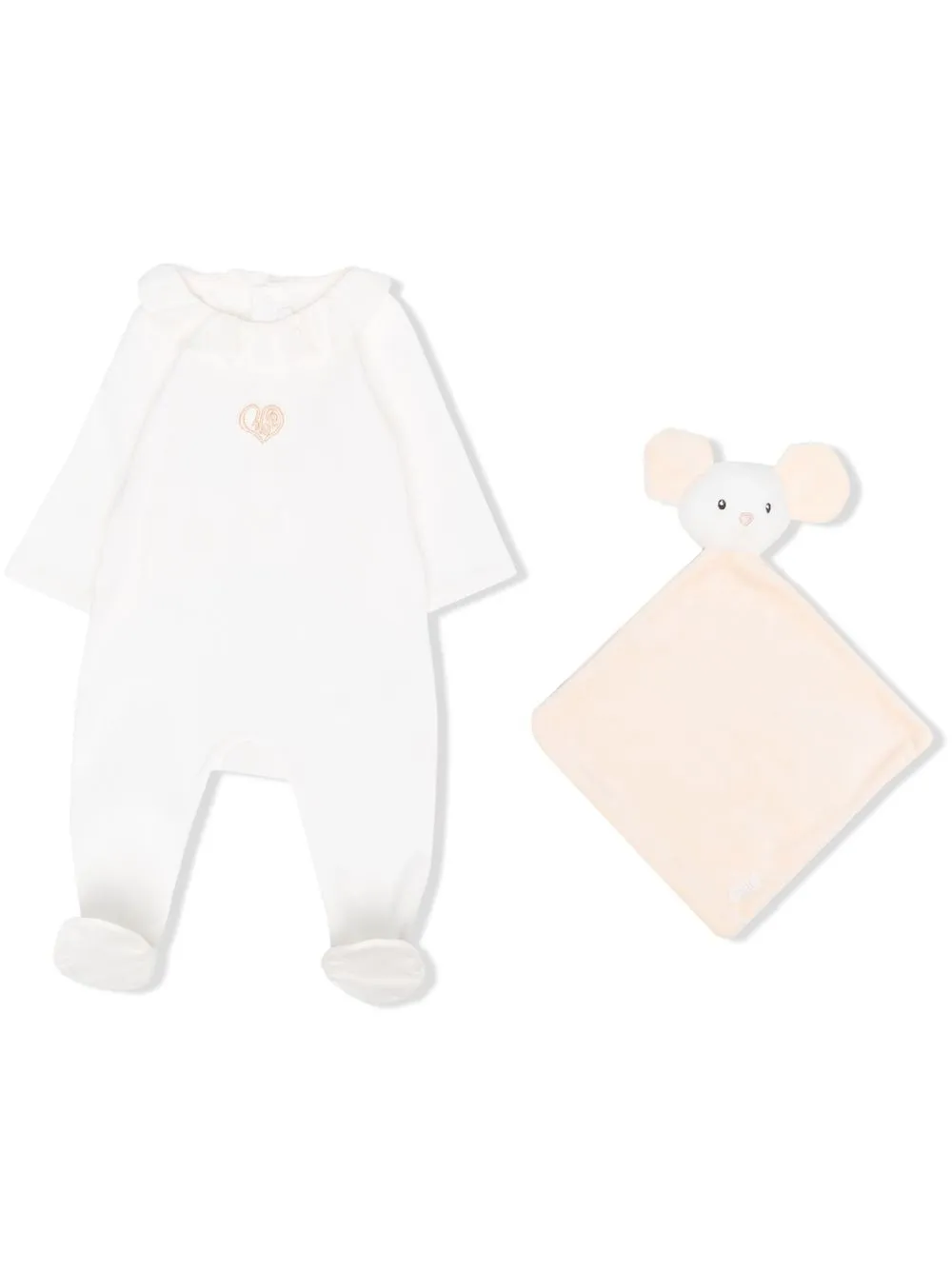 

Chloé Kids ruffle-detail romper - White
