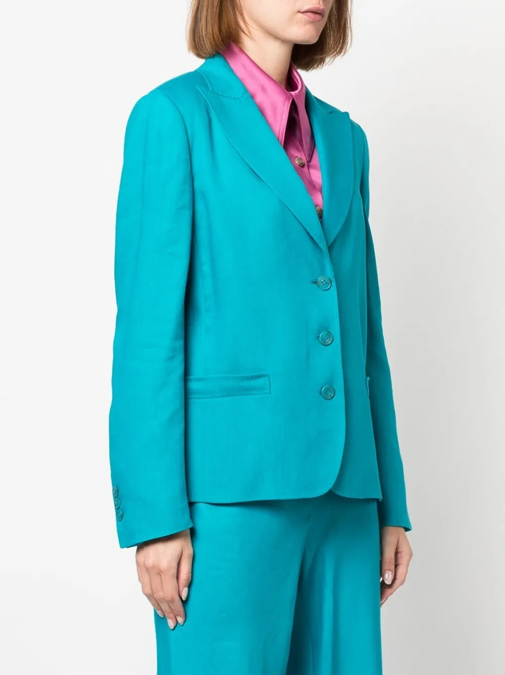 Alberta Ferretti Fitted Single-breasted Button Blazer In Blue