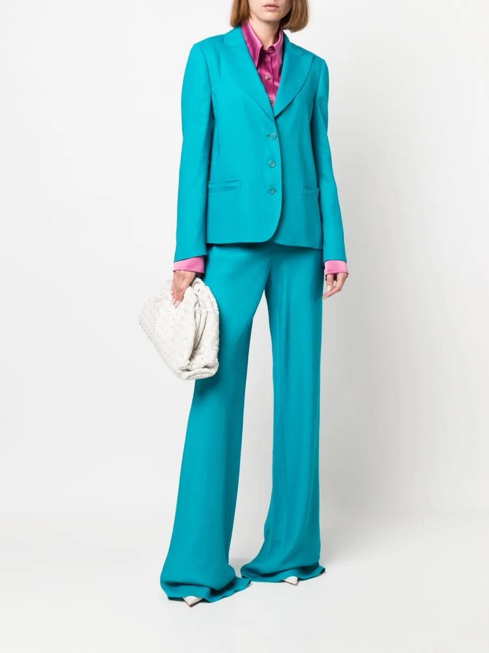 Alberta Ferretti Fitted Single-breasted Button Blazer In Blue