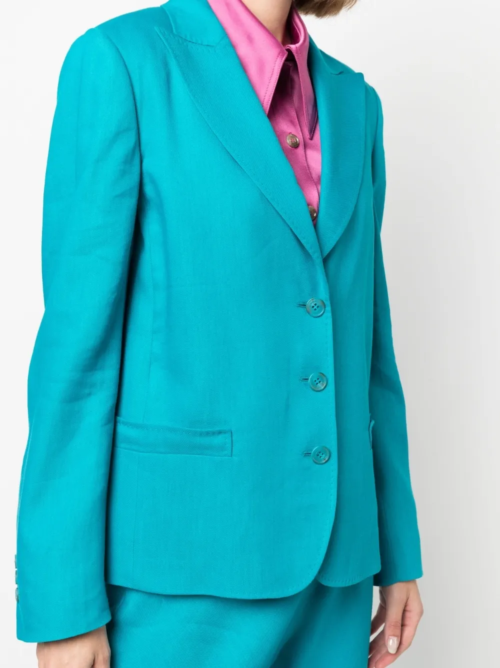 Alberta Ferretti Fitted Single-breasted Button Blazer In Blue