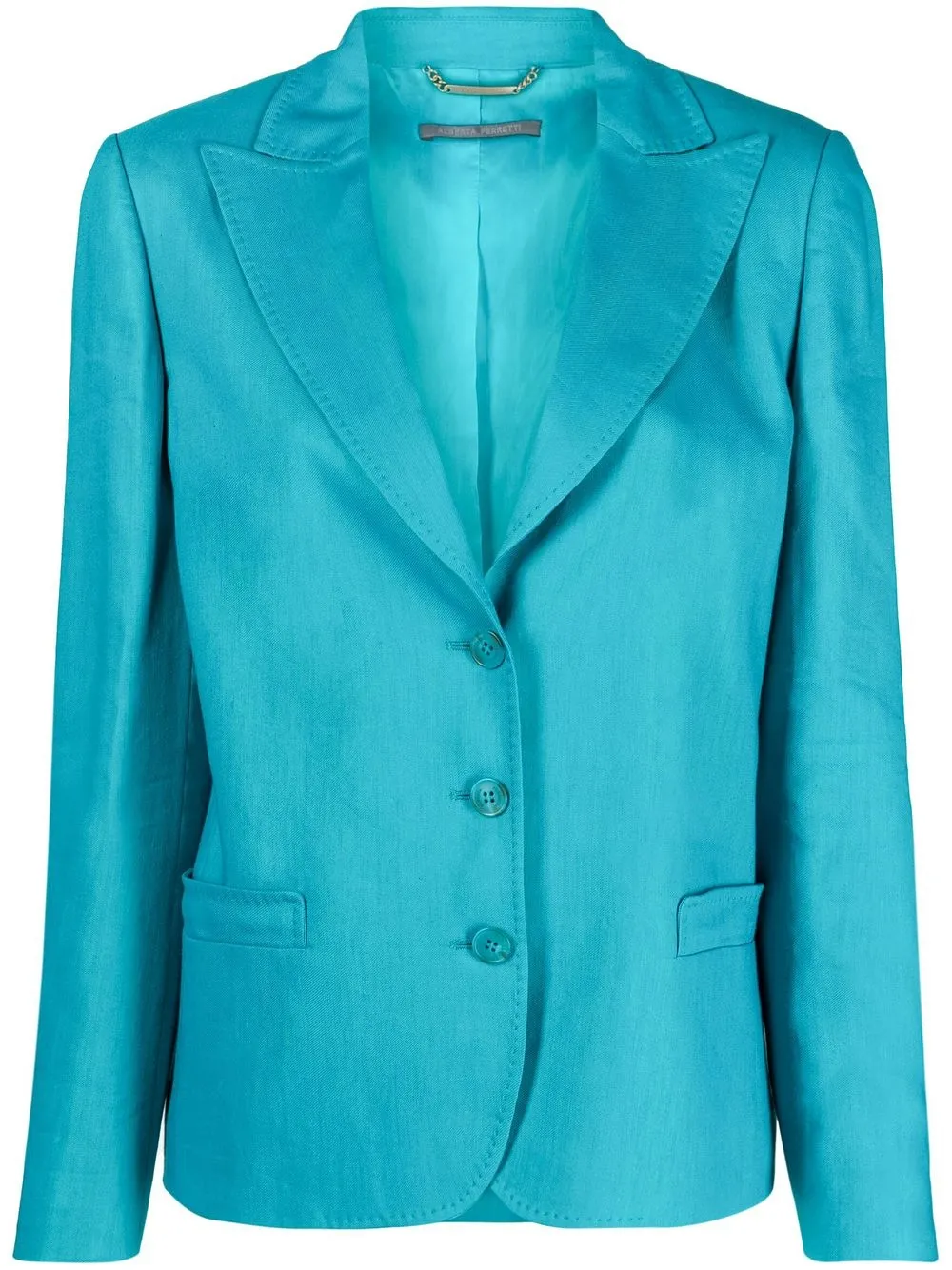 Alberta Ferretti Blazer met enkele rij knopen Blauw