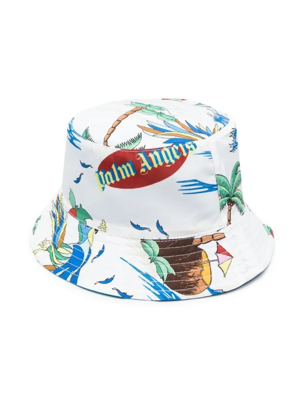 Palm Angels Kids Floral Bucket Hat 