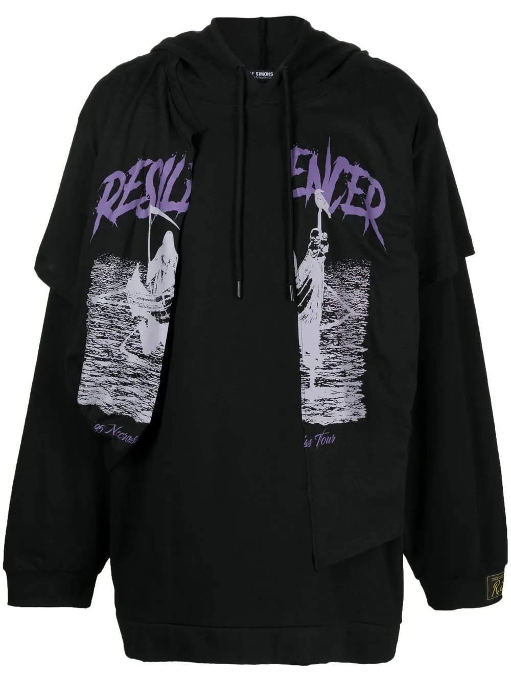 Raf Simons Black Resilencer Doubled Hoodie | ModeSens