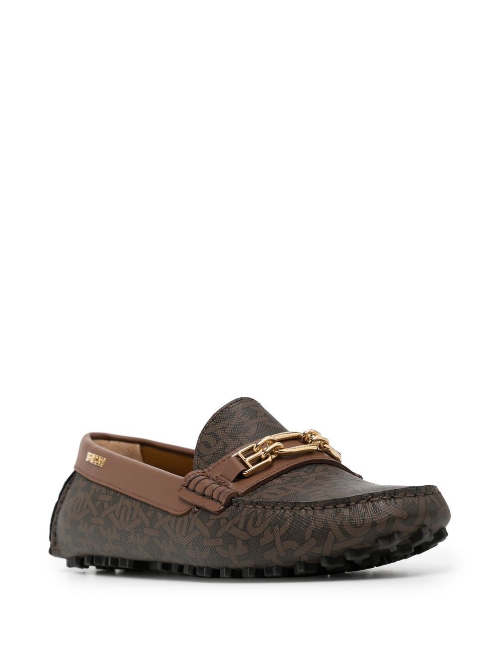 Shop Bally Logo-print Loafers In Brown