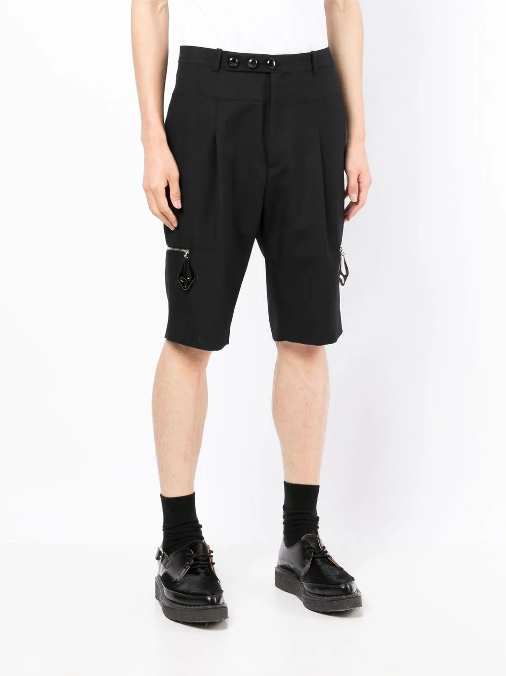 Shop Namacheko Zip-detail Tailored Shorts In Black