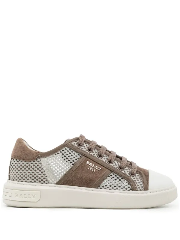 Bally Mesh-panelled Lace-up Sneakers in Brown