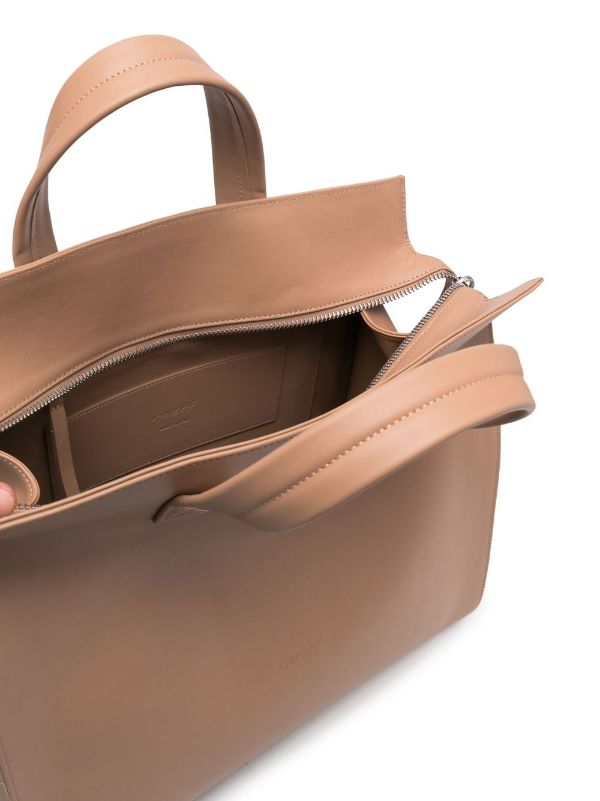 Oversize leather shop tote