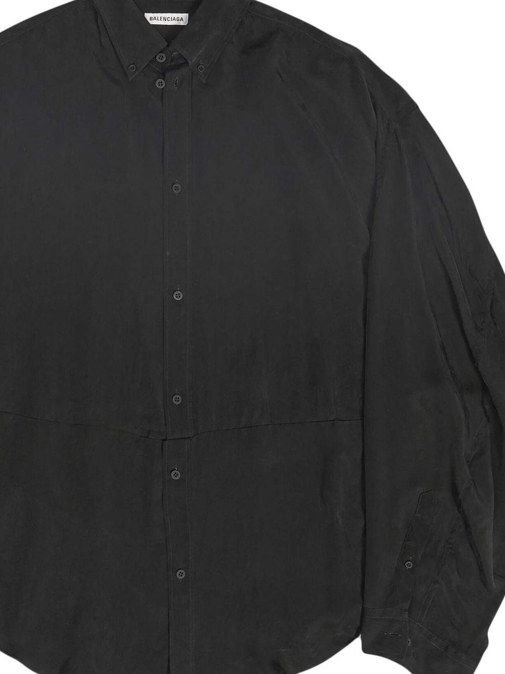 Shop Balenciaga Button-down Long-sleeve Shirt In Black