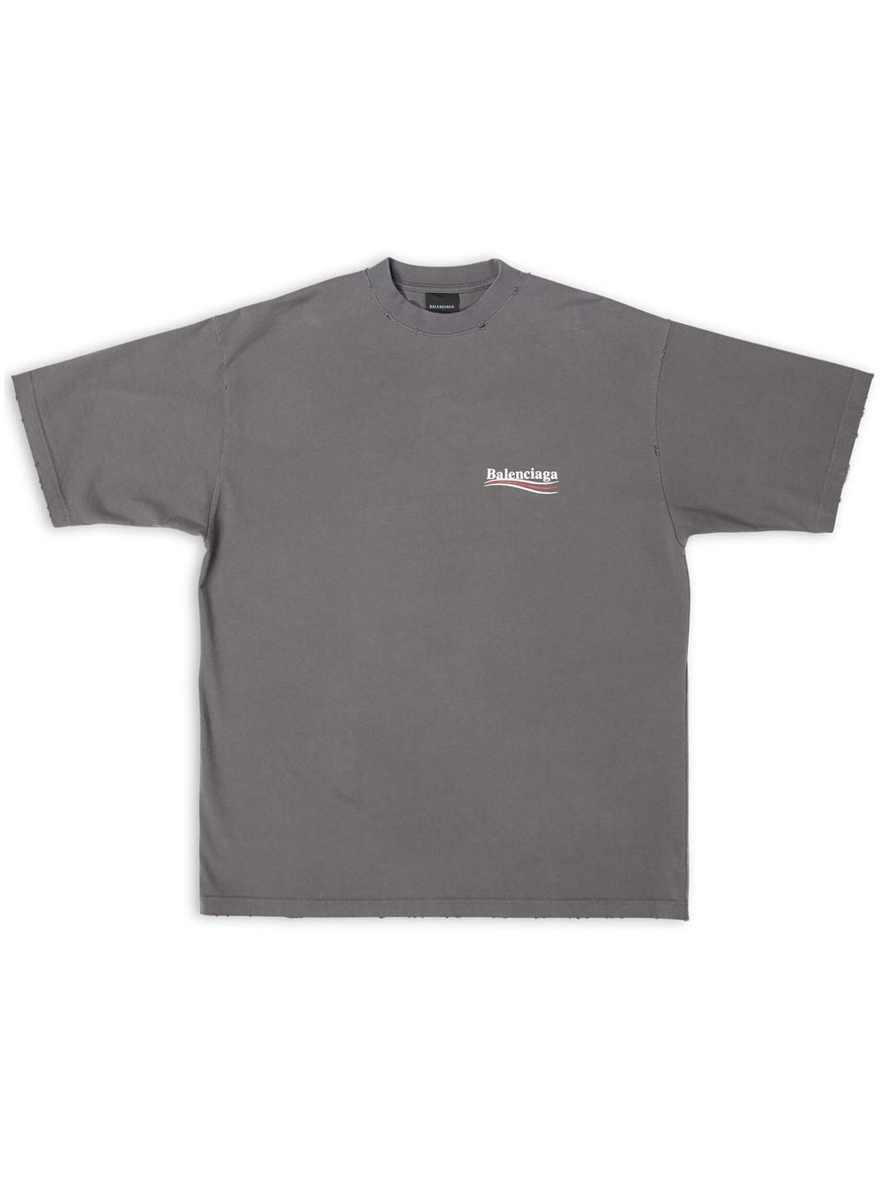 Balenciaga Logo-print Detail T-shirt In Grey