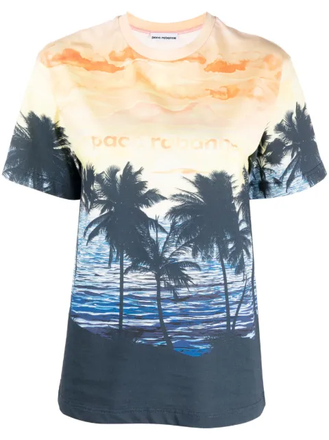 Rabanne playera con estampado gráfico