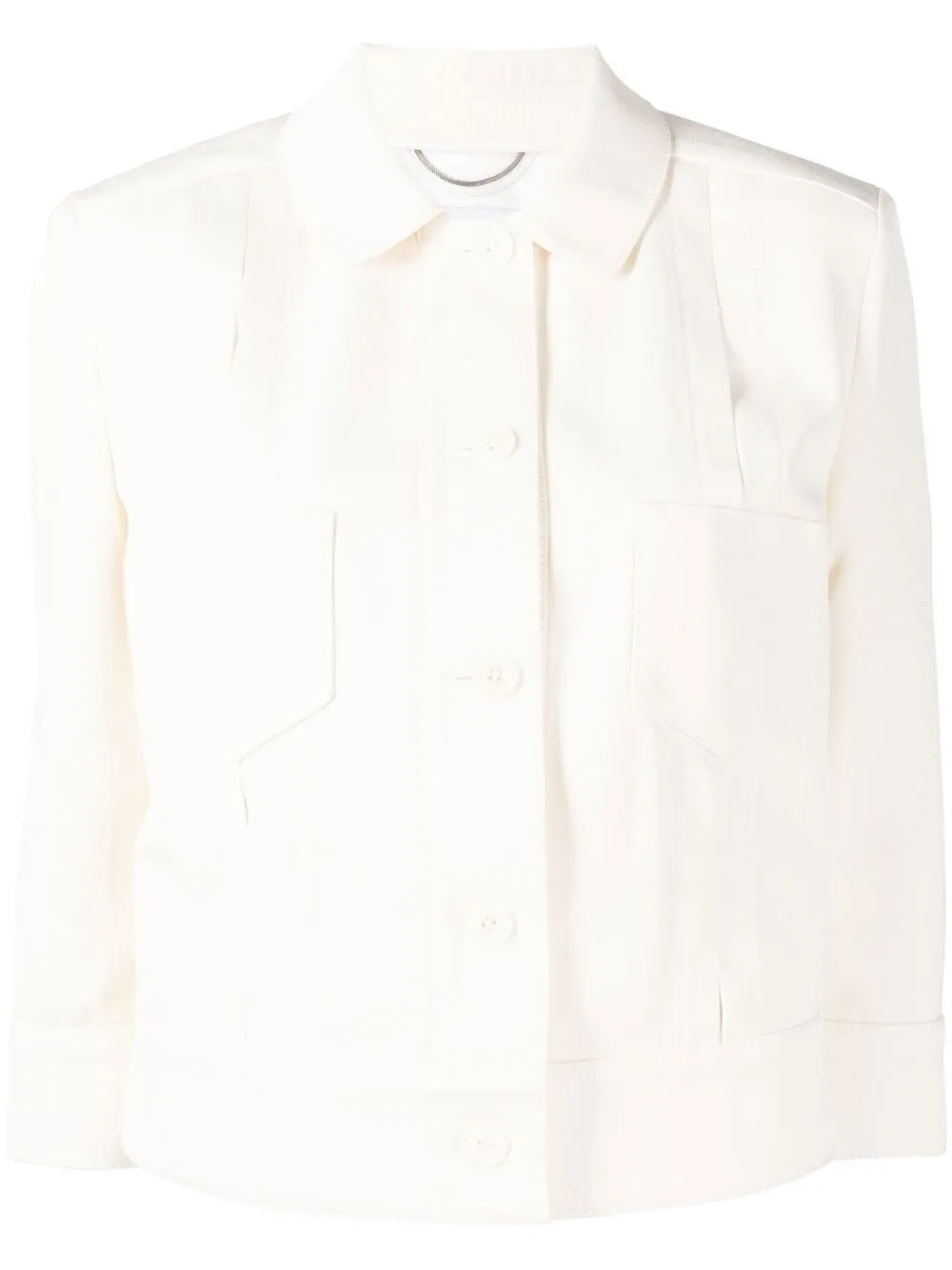 

Ermanno Scervino sobrecamisa corta Shantung - Blanco