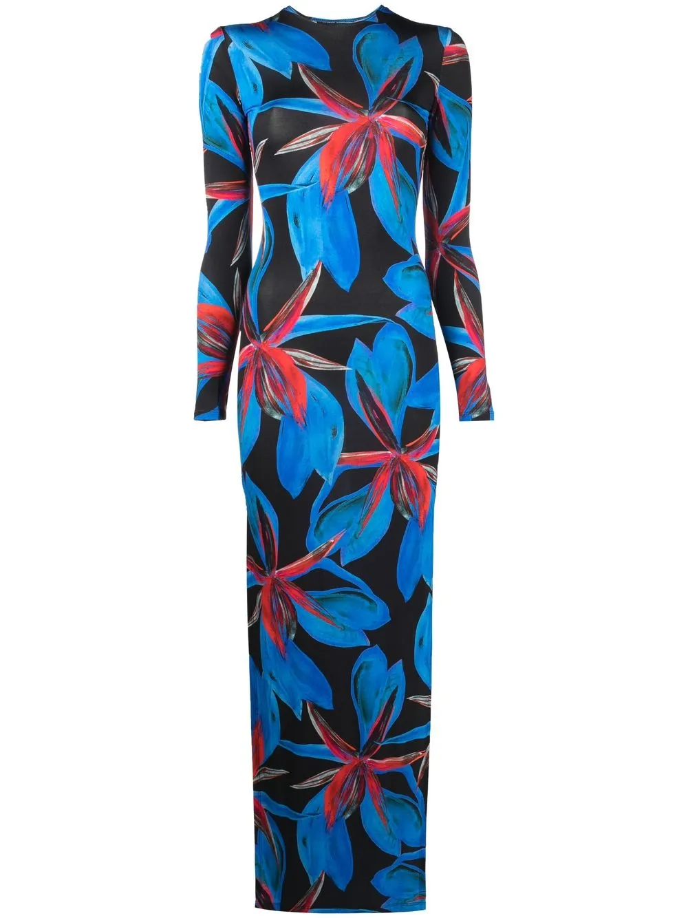 

Louisa Ballou vestido largo con estampado floral - Negro