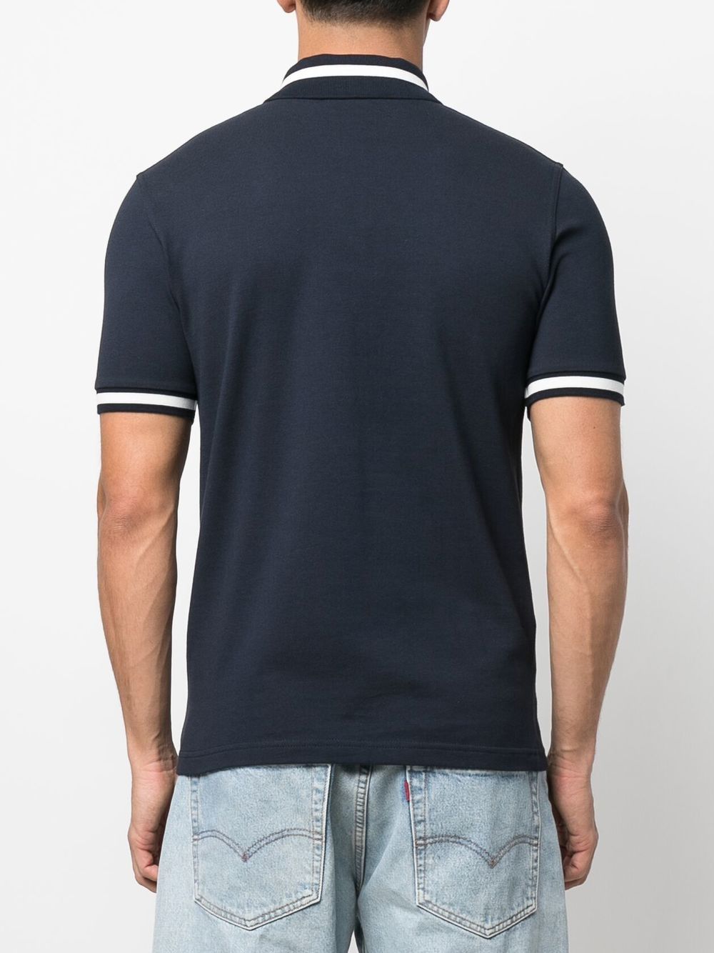 Shop Fred Perry Embroidered-logo Cotton Polo Colar In Blue