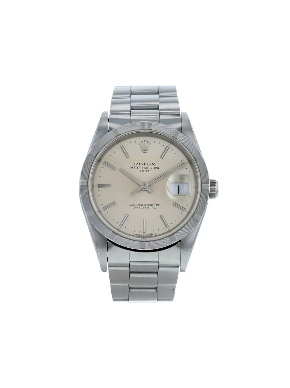 

Rolex reloj Oyster Perpetual Date de 34mm 1991 pre-owned - Plateado