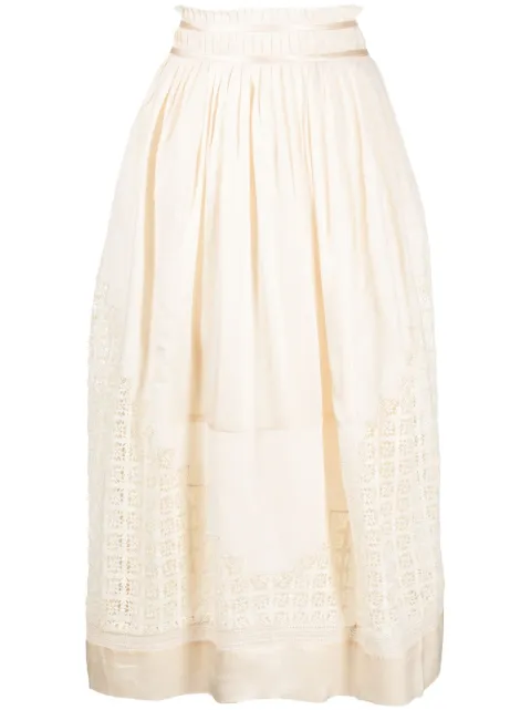 Ulla Johnson Cadena lace-insert midi skirt